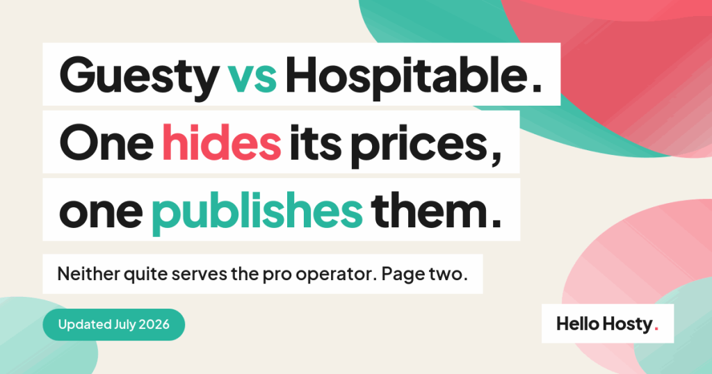 Guesty vs Hospitable comparison, one hides its prices, one publishes them, HelloHosty